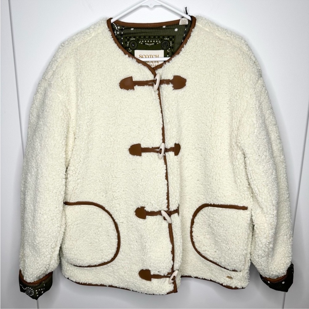 NEW Scotch & Soda Women's Short Teddy Jacket LARGE